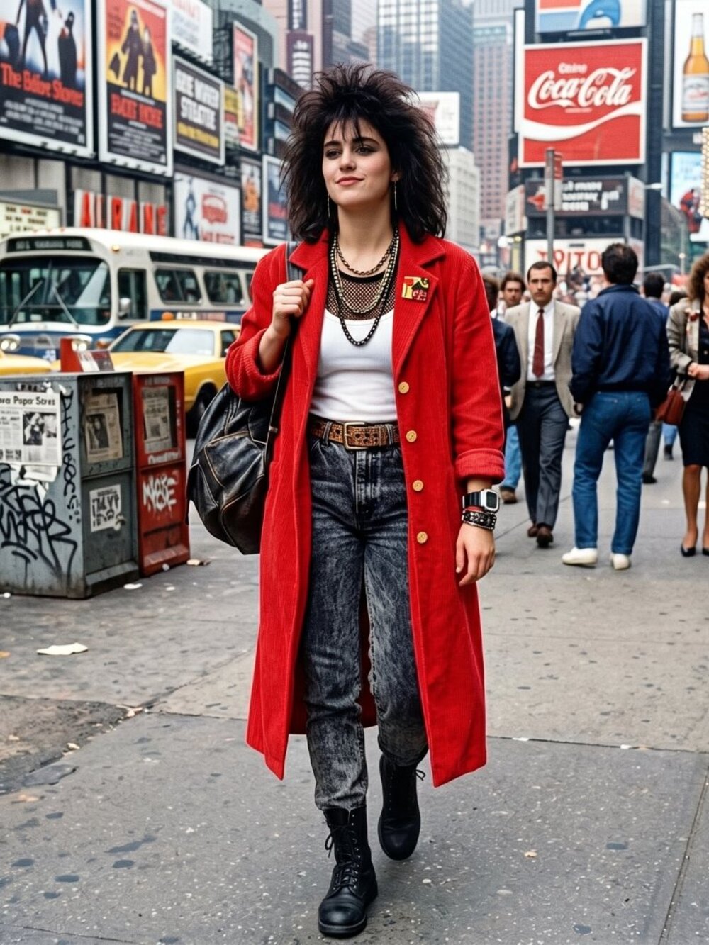 Vintage 1980s zanda nellis Red Button-Up Long Coat